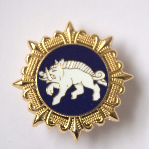 Round Boar Badge (White Boar on Black)
