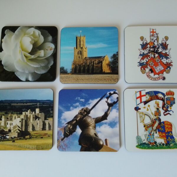 Set of 6 Coasters with illustrations of Ricardian interest